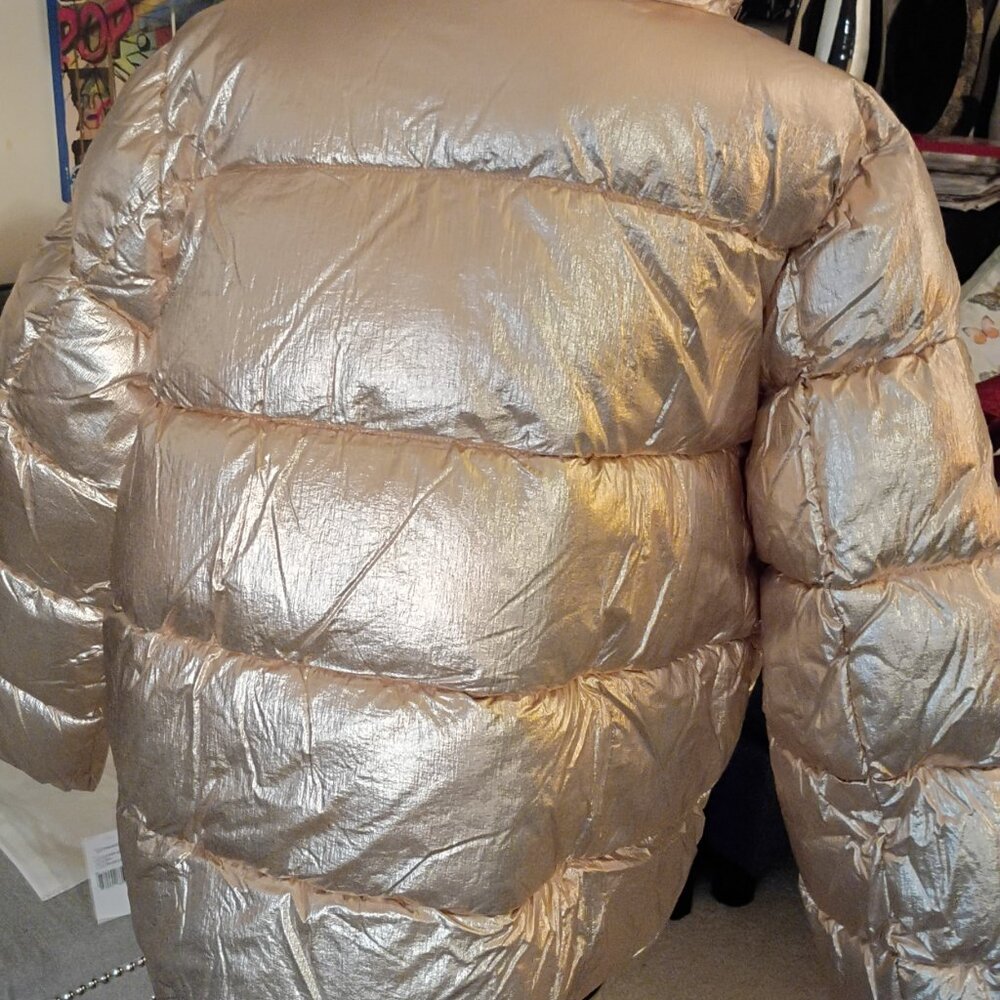 BERNARDO ECOPLUME METALLIC GOLD PUFFER JACKET WOMEN'S XXL NWT - Picture 5 of 5